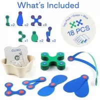 Set de construit cu magnet Clixo Itsy pack Blue-Green 18