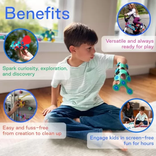 Set de construit cu magnet Clixo Itsy pack Blue-Green 18 Set de construit cu magnet Clixo Itsy pack Blue-Green 18