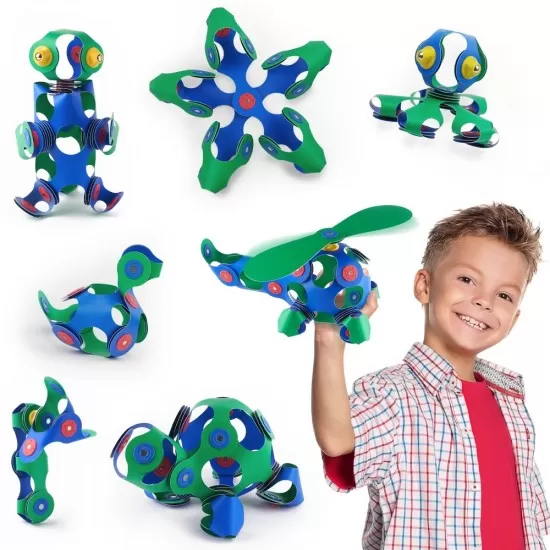 Set de construit cu magnet Clixo Itsy pack Blue-Green 30 Set de construit cu magnet Clixo Itsy pack Blue-Green 30