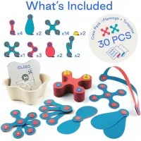 Set de construit cu magnet Clixo Itsy pack Flamingo-Turquoise 30