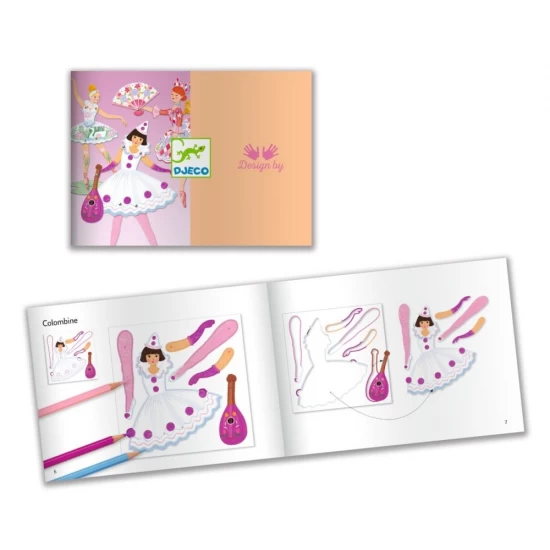 Set creativ de colorat si asamblat Balerine Djeco