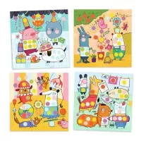 Set creativ cu autocolante Djeco - Buline colorate