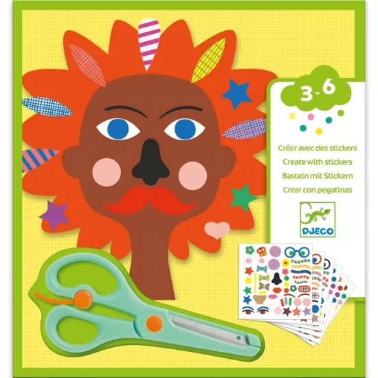 Set creativ cu autocolante Djeco - La coafor