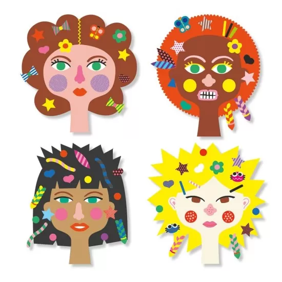 Set creativ cu autocolante Djeco - La coafor