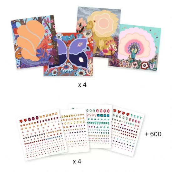 Set creativ cu strasuri Frumusete salbatica Djeco Set creativ cu strasuri Frumusete salbatica Djeco