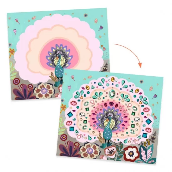 Set creativ cu strasuri Frumusete salbatica Djeco Set creativ cu strasuri Frumusete salbatica Djeco