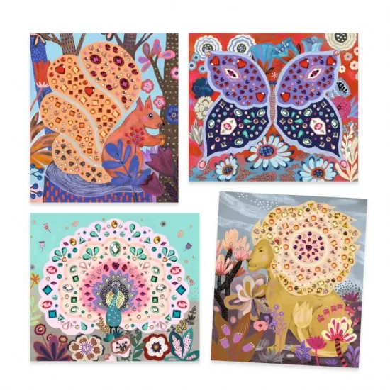 Set creativ cu strasuri Frumusete salbatica Djeco Set creativ cu strasuri Frumusete salbatica Djeco