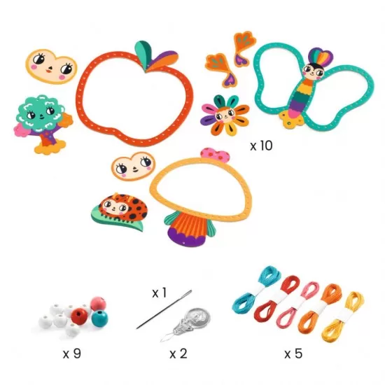 Set creativ de cusut Gradina Djeco Set creativ de cusut Gradina Djeco