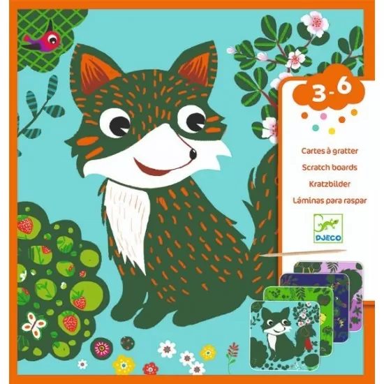 Set creativ de razuit Djeco - Animale prietenoase Set creativ de razuit Djeco - Animale prietenoase