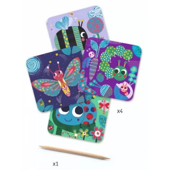 Set creativ de razuit Djeco Insecte prietenoase Set creativ de razuit Djeco Insecte prietenoase