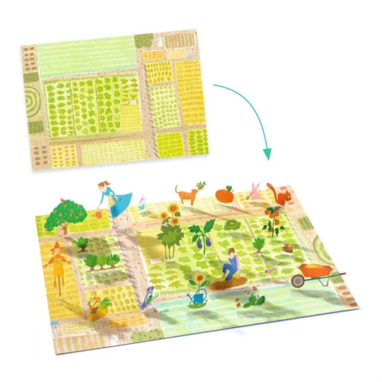 Set creativ de stickere reutilizabile Ferma Djeco