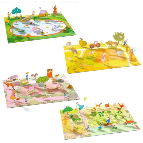 Set creativ de stickere reutilizabile Ferma Djeco