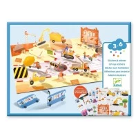Set creativ de stickere reutilizabile Masini Djeco