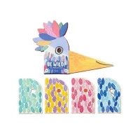 Set creativ DIY Masca pentru copii Pasare cu 150 stickere colorate Londji