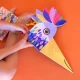 Set creativ DIY Masca pentru copii Pasare cu 150 stickere colorate Londji