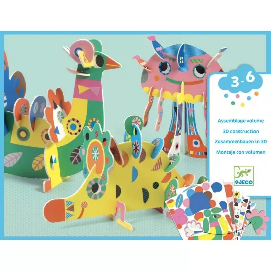 Set creativ Djeco - Animale 3D Set creativ Djeco - Animale 3D