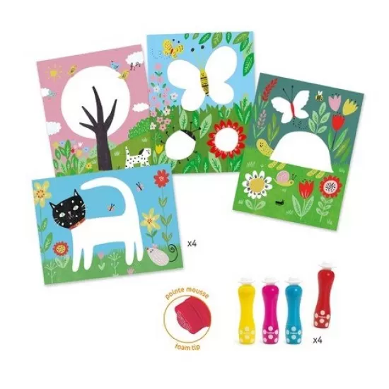 Set creativ Djeco - Bebe deseneaza cu buline Set creativ Djeco - Bebe deseneaza cu buline