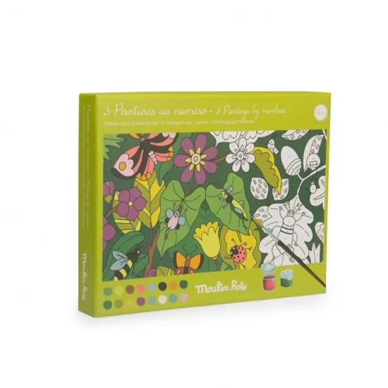 Set creativ Picteaza cu numere Variatii botanice, Moulin Roty Set creativ Picteaza cu numere Variatii botanice, Moulin Roty