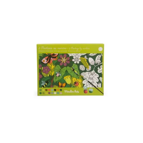 Set creativ Picteaza cu numere Variatii botanice, Moulin Roty Set creativ Picteaza cu numere Variatii botanice, Moulin Roty