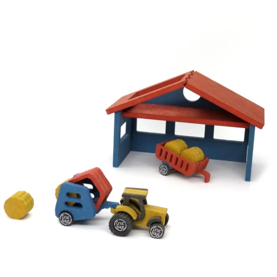 Set de constructie Ferma cu tractor Nathan Croc Toys Set de constructie Ferma cu tractor Nathan Croc Toys