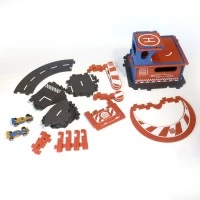 Set de constructie Garaj modular cu pista si 2 masini de curse Croc Toys