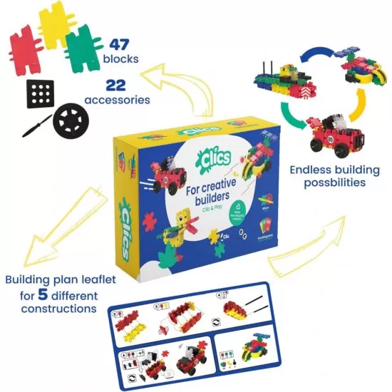 Set de construit 5 in 1 Clicformers 47 piese Set de construit 5 in 1 Clicformers 47 piese