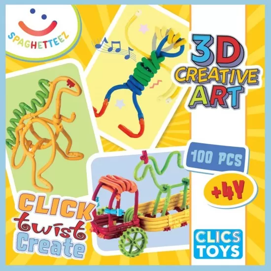 Set de construit cu magnet Spaghetteez 100 piese Set de construit cu magnet Spaghetteez 100 piese