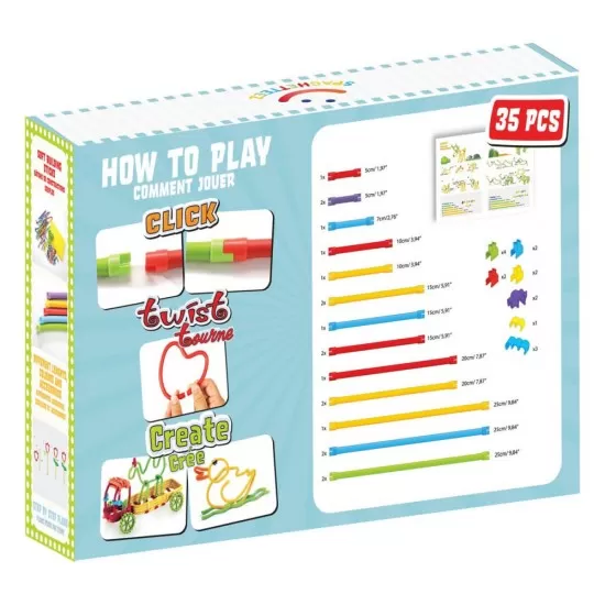 Set de construit cu magnet Spaghetteez 35 piese Set de construit cu magnet Spaghetteez 35 piese
