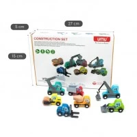 Set de vehicule constructii din lemn pentru trenulete Umu Toys