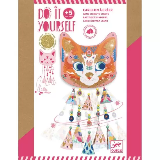 Set DIY Djeco cu clopotei si sclipici Pisicuta