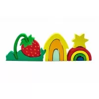 Set de joaca handmade din lemn Marc Toys - Vara colorata, 11 piese