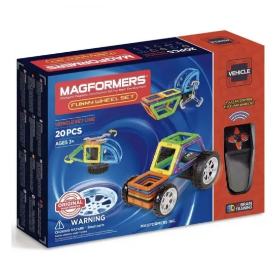 Set magnetic cu telecomanda Roti amuzante Magformers 20 piese Set magnetic cu telecomanda Roti amuzante Magformers 20 piese