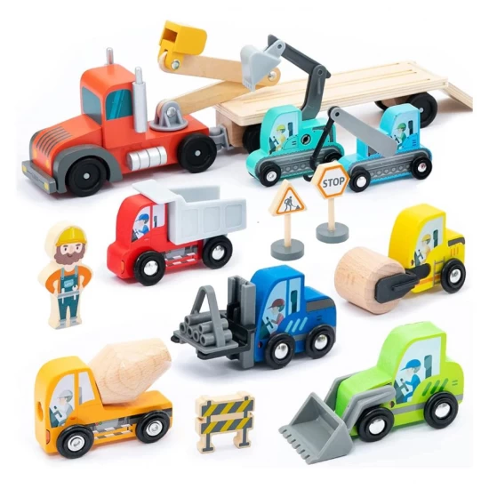 Set mare de vehicule pentru constructii UMU Toys 14 piese