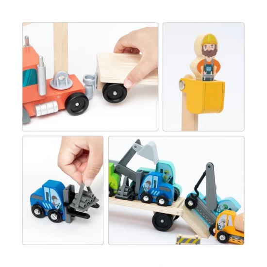 Set mare de vehicule pentru constructii UMU Toys 14 piese