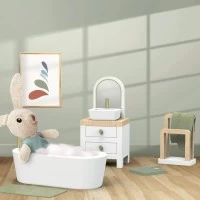 Set mobilier baie pentru casa de papusi Speedy Monkey 