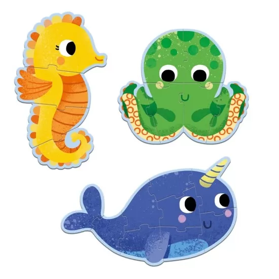 Set 3 puzzle-uri evolutive Djeco Ocean Set 3 puzzle-uri evolutive Djeco Ocean