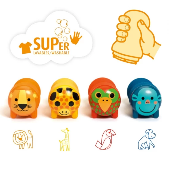 Set stampile Animale Safari Djeco Set stampile Animale Safari Djeco