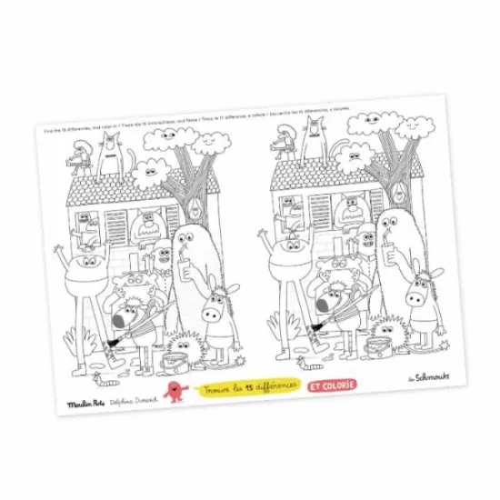 Suport de farfurii de colorat Monstruleti, Moulin Roty