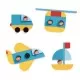 Set de construit cu piese geometrice Ze Geo Vroum Djeco Set de construit cu piese geometrice Ze Geo Vroum Djeco