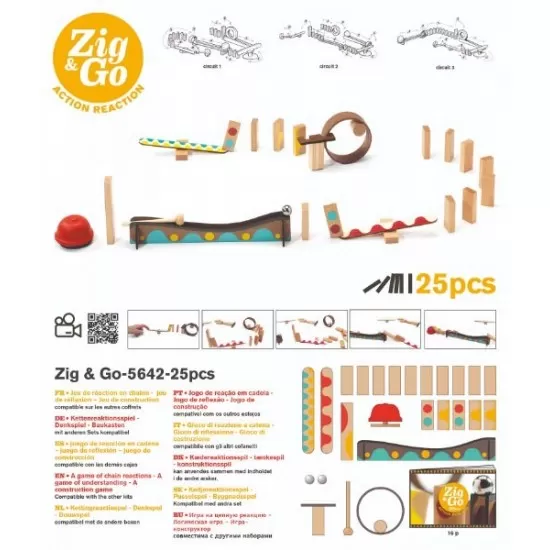 Set de constructie Trasee Djeco 25 piese