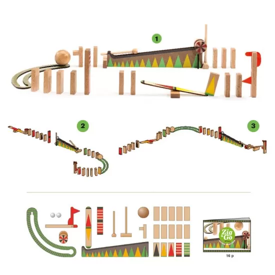 Set de constructie cu 27 piese Zig and Go Djeco - Bila cea mai mare Set de constructie cu 27 piese Zig and Go Djeco - Bila cea mai mare