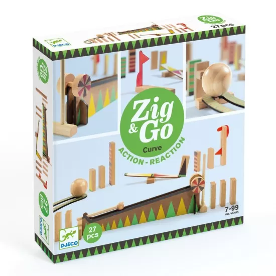 Set de constructie cu 27 piese Zig and Go Djeco - Bila cea mai mare Set de constructie cu 27 piese Zig and Go Djeco - Bila cea mai mare