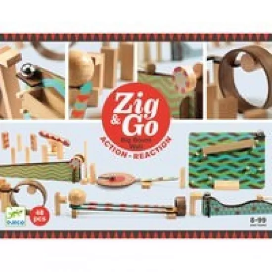 Set de constructie trasee Zig and Go Djeco 48 piese Set de constructie trasee Zig and Go Djeco 48 piese