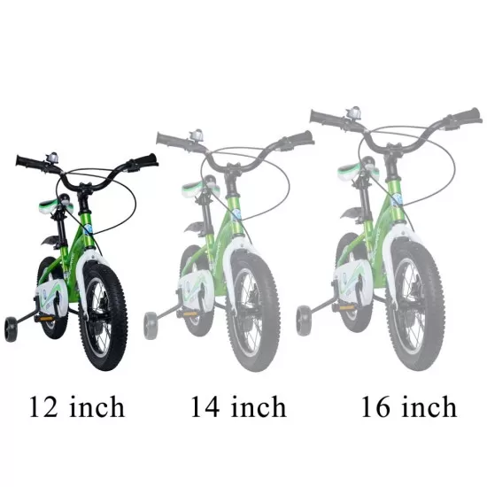 Bicicleta pentru copii 2-4 ani HappyCycles KidsCare, roti 12 inch, cu roti ajutatoare si frane pe disc, verde Bicicleta pentru copii 2-4 ani HappyCycles KidsCare, roti 12 inch, cu roti ajutatoare si frane pe disc, verde