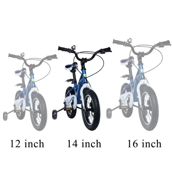 Bicicleta pentru copii 3-6 ani HappyCycles KidsCare, roti 14 inch, cu roti ajutatoare si frane pe disc, albastru Bicicleta pentru copii 3-6 ani HappyCycles KidsCare, roti 14 inch, cu roti ajutatoare si frane pe disc, albastru