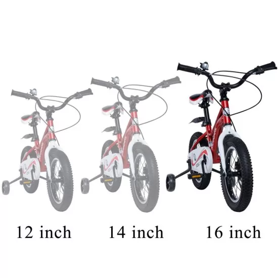 Bicicleta pentru copii 5-8 ani HappyCycles KidsCare, roti 16 inch, cu roti ajutatoare si frane pe disc, rosu Bicicleta pentru copii 5-8 ani HappyCycles KidsCare, roti 16 inch, cu roti ajutatoare si frane pe disc, rosu