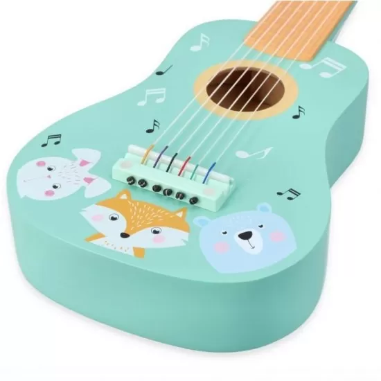 Chitara din lemn pentru copii, cu 6 corzi din nylon Adam Toys N4021 Chitara din lemn pentru copii, cu 6 corzi din nylon Adam Toys N4021