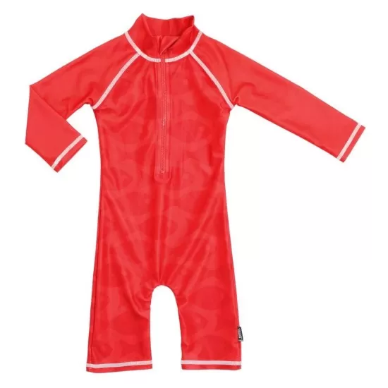 Costum de baie Fish Red marime 74-80 protectie UV Swimpy Costum de baie Fish Red marime 74-80 protectie UV Swimpy