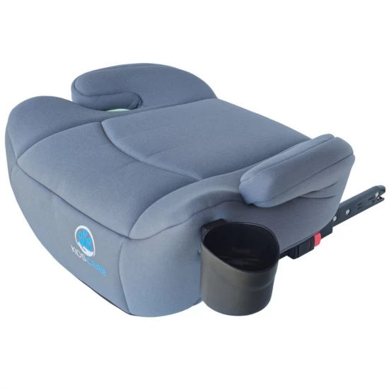 Inaltator auto copii KidsCare FixiGo cu Isofix, 125-150cm, husa lavabila, Gri, omologat R129 i-Size