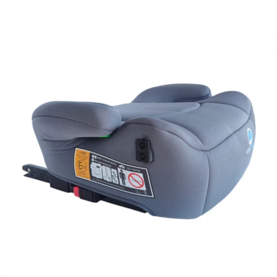 Inaltator auto copii KidsCare FixiGo cu Isofix, 125-150cm, husa lavabila, Gri, omologat R129 i-Size